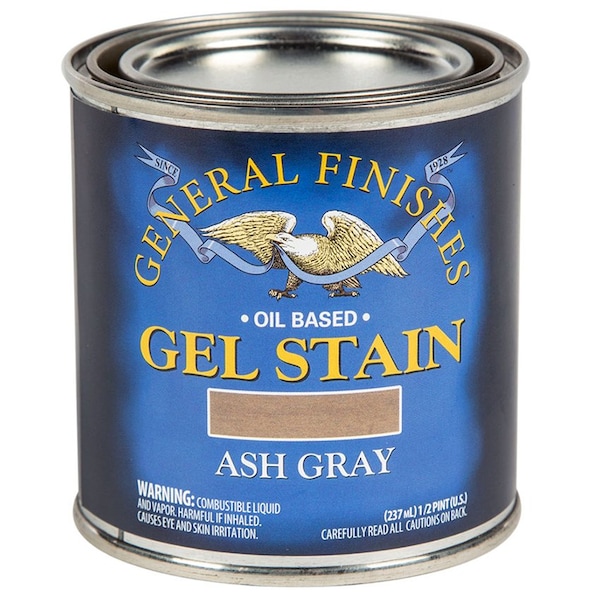 General Finishes 1/2 Pt Ash Gray Gel Stain Oil-Based Heavy Bodied Stain AHP - main